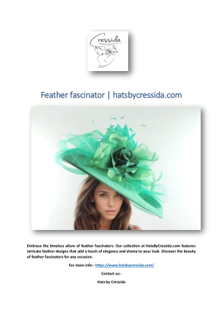 Feather fascinator | hatsbycressida.com