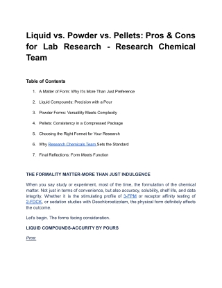 Liquid vs. Powder vs. Pellets_ Pros & Cons for Lab Research