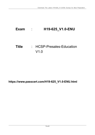 H19-625_V1.0-ENU HCSP-Presales-Education V1.0 Dumps