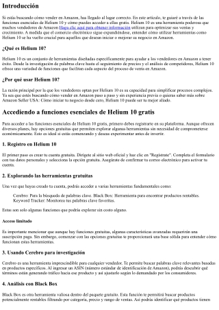 Accediendo a funciones esenciales de Helium 10 gratis