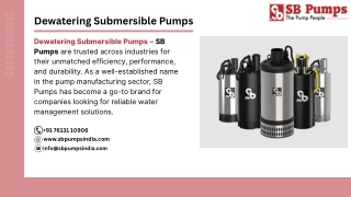 Dewatering Submersible Pumps