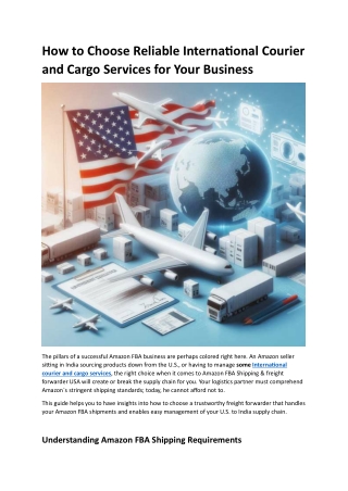 How to Choose Reliable International Courier and Cargo Services for Your Business