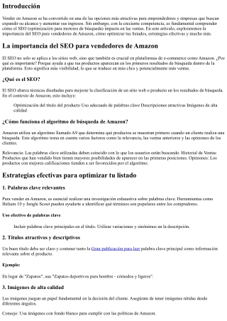 La importancia del SEO para vendedores de Amazon
