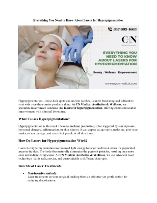 Everything You Need to Know About Lasers for Hyperpigmentation
