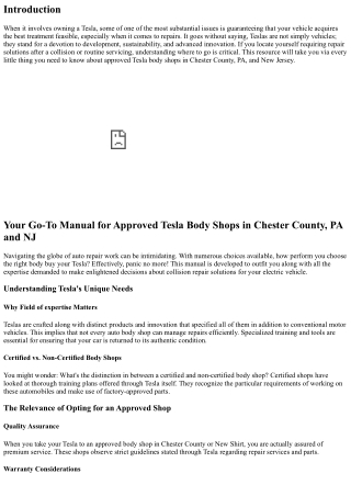 Your Best Quick Guide for Approved Tesla Body Shops in Chester County, PA and NJ