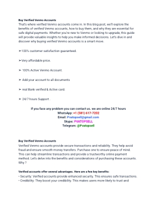 Buy Verified Venmo Accounts