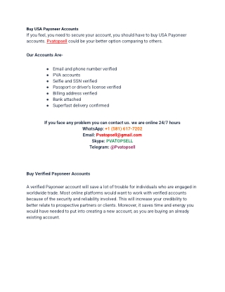 Buy USA Payoneer Accounts