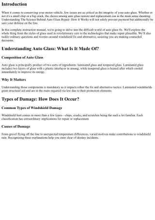 The Science Behind Auto Glass Repair: How It Works