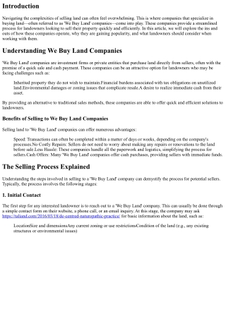 The Process of We Buy Land Companies Explained