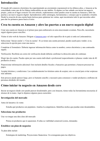 Crea tu cuenta en Amazon y abre las puertas a un nuevo negocio digital