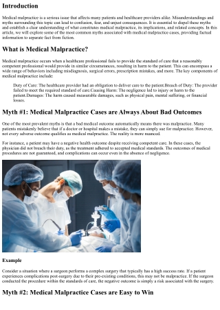 Dispelling Myths About Medical Malpractice: Separating Fact from Fiction
