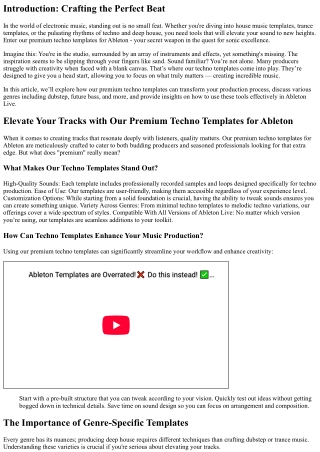Elevate Your Tracks with Our Premium Techno Templates for Ableton