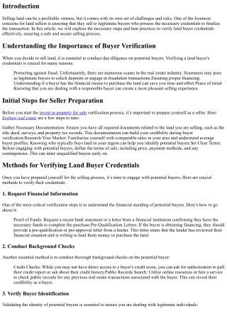 Sell Land Safely: Tips for Verifying Land Buyer Credentials