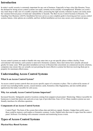 The Best Access Control Systems in Houston, TX: Guarding Your Business with Pro