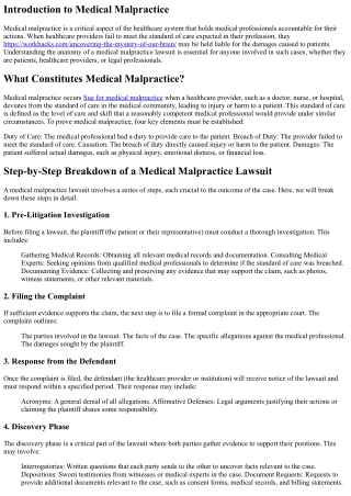 Breaking Down the Anatomy of a Medical Malpractice Lawsuit