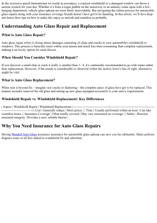 Navigating the Claims Process for Auto Glass Repairs with Your Insurance Company