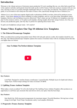 Trance Vibes: Explore Our Top 10 Ableton Live Templates
