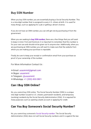 8 Buy SSN Number