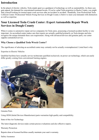Your Qualified Tesla Accident Facility: Expert Automobile Repair Solutions in Bu