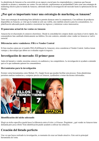 Cómo crear una estrategia de marketing efectiva para tu tienda de Amazon