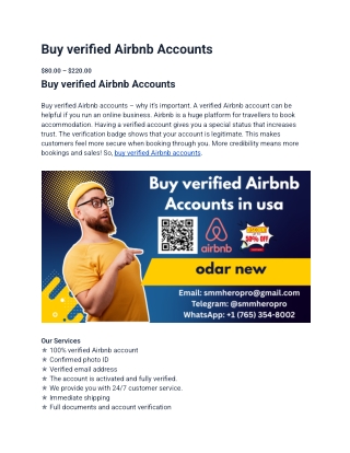 13 Best Site To Buy Verified Airbnb Accounts Host