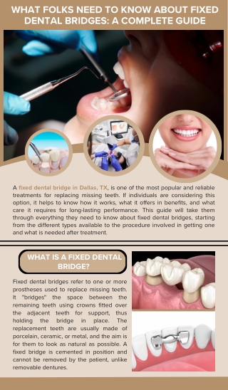 What Folks Need to Know About Fixed Dental Bridges: A Complete Guide