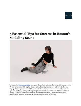 5 Essential Tips for Success in Boston's Modeling Scene