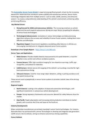 Automotive Sensor Fusion Market