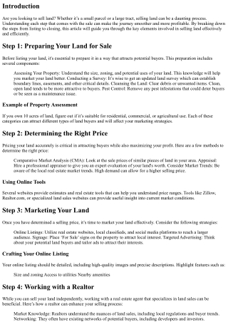 From Listing to Closing: Selling Your Land Step by Step