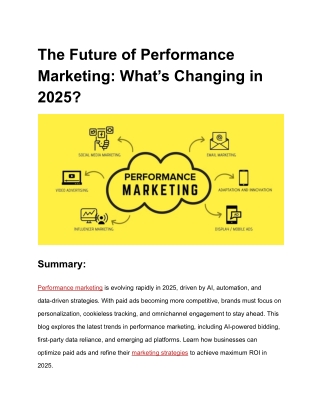 The Future of Performance Marketing: What’s Changing in 2025?