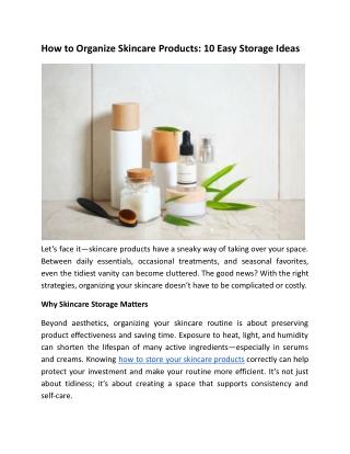 How to Organize Skincare Products_ 10 Easy Storage Ideas