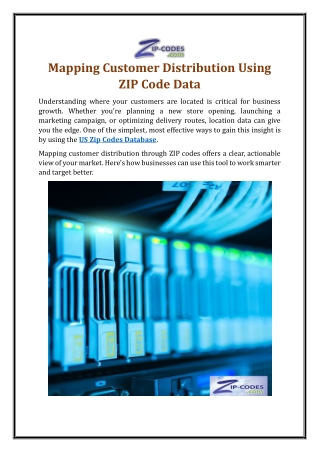 Mapping Customer Distribution Using ZIP Code Data