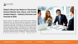 Global Lithium-Ion Battery’s Electrolyte Solvent Market Size, Share, and Trends