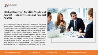 Global Recurrent Parotitis Treatment Market – Industry Trends and Forecast to 20