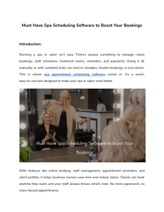 Must Have Spa Scheduling Software to Boost Your Bookings