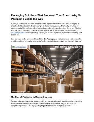 Packaging Solutions