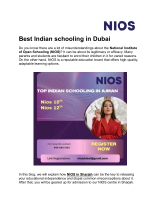 Best Indian schooling in Dubai
