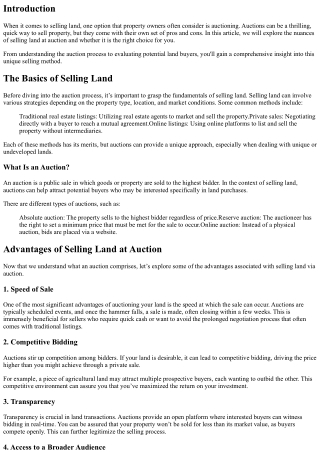 Selling Land at Auction: Is It the Right Choice?