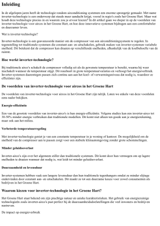 De voordelen van inverter-technologie voor aircos in het Groene Hart