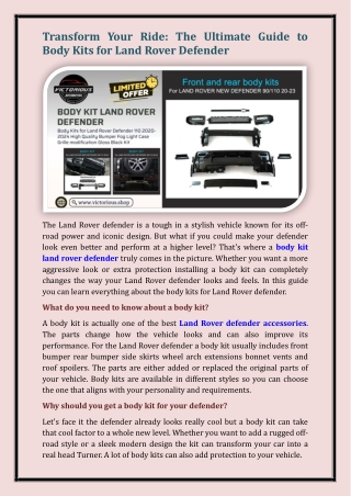 body kit land rover defender