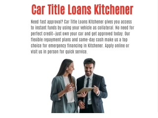 Easy Car Title Loans Kitchener – Keep Driving Your Vehicle