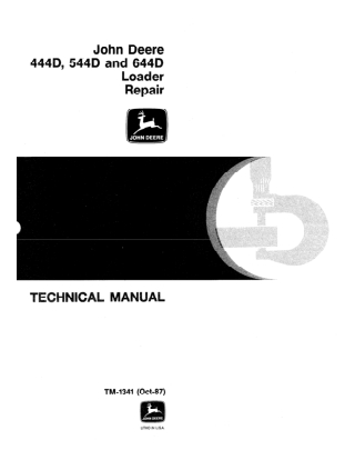 John Deere 544D Loader Service Repair Manual Instant Download