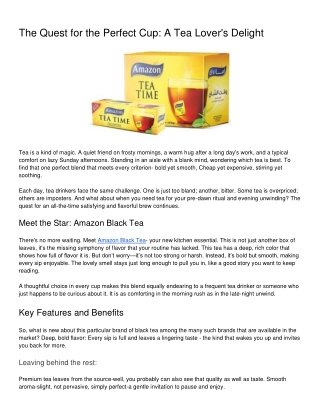 The Quest for the Perfect Cup_ A Tea Lover's Delight