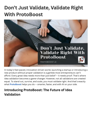 Don’t Just Validate, Validate Right With ProtoBoost