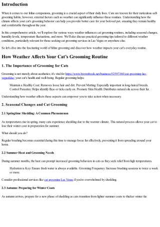How Weather Affects Your Cat’s Grooming Routine