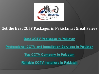 Get the Best CCTV Packages in Pakistan at Great Prices