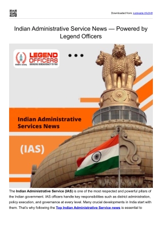Indian Administrative Service News — Powered by
