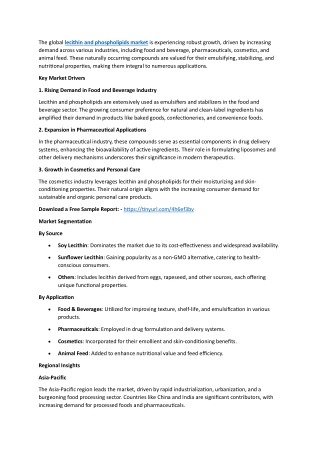 Lecithin and Phospholipids Market