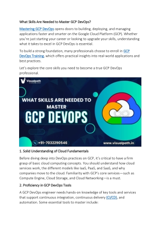 GCP DevOps Training | GCP DevOps Online Training Institute