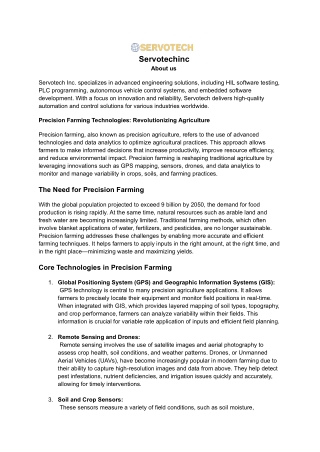 Precision Farming Technologies